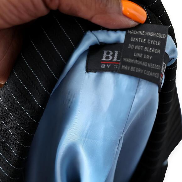 Blacker Stanley Blacker Blazer Black Blue Trim Size 10 - Picture 12 of 14